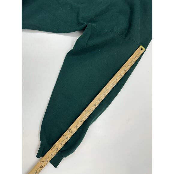 Hanes Sweatshirt Size Unknown Solid Green Fleece Long Sleeve Pullover Crewneck - Picture 6 of 9
